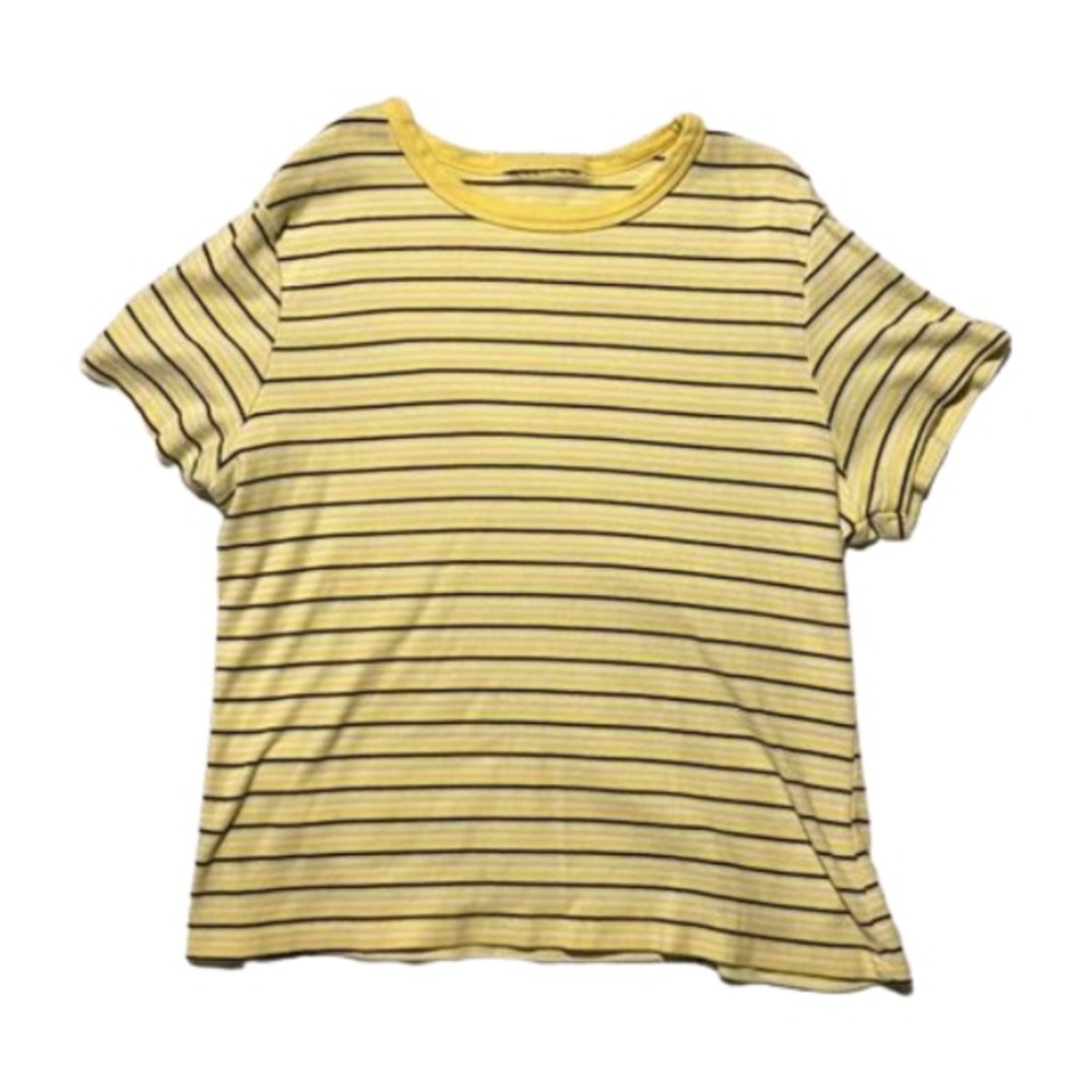 pastel yellow & black striped t-shirt (S)